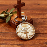 "Divine Blessing" Silver Dove & Cross Keychain – A Symbol of Faith, Peace, and God's Grace