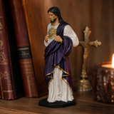 Handcrafted and Hand-Painted Beechwood Desktop Ornament: Sacred Heart of Jesus