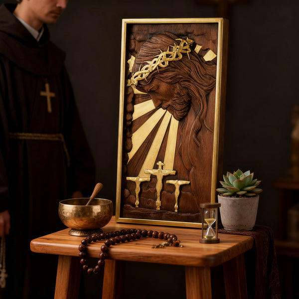 Plaque commemorating Good Friday, remembering the meaning of Jesus' crucifixion