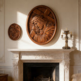 Jesus Crown of Thorns Jesus Inlaid Sacred Heart Crucifix Wooden Sculpture