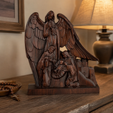 Heilige Familie mit Schutzengel Statue-Göttlicher Segen für Ihr Zuhause
