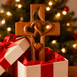 50% Off Today!Interwoven Hearts Wood Cross - A God-Centered Symbol for Marriage & Anniversaries