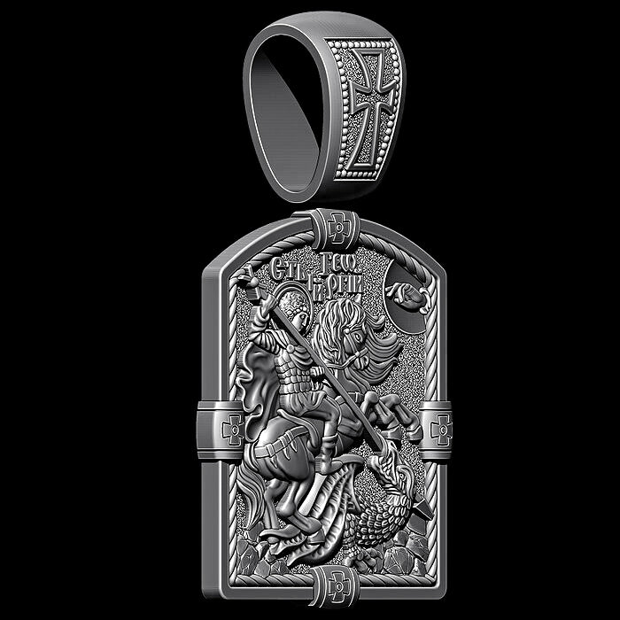 S925K Silver St. George Defeats the Dragon Protection Necklace