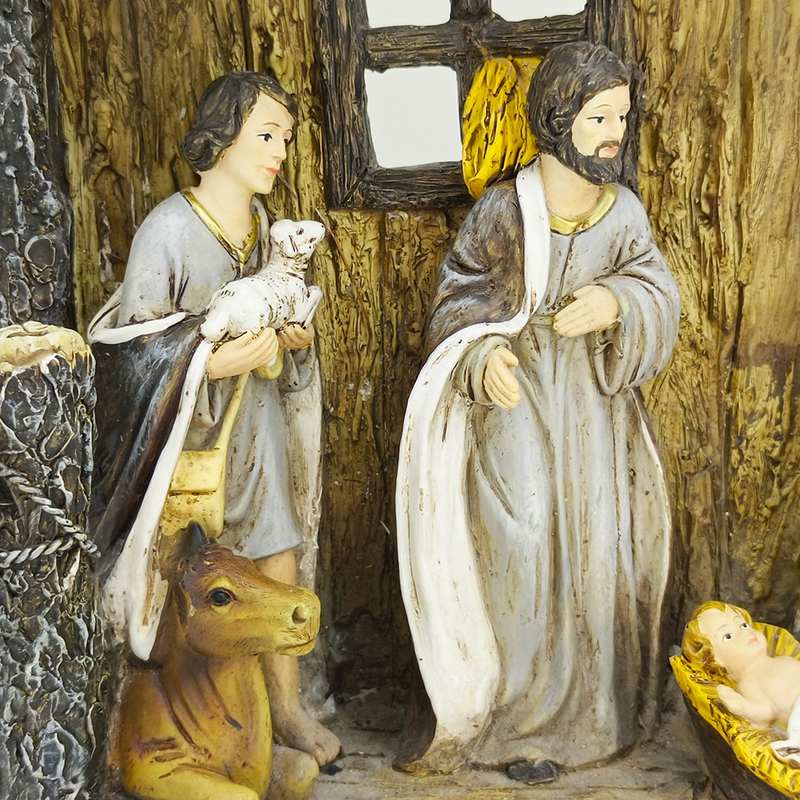Manger Nativity Scene Resin Ornament