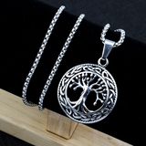 Baum des Lebens Halskette Anhänger Edelstahl Schutz Lucky Talisman Keltischer Schmuck für Männer Frauen