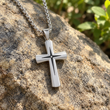 Starburst Cross Necklace – Silver Christian Pendant