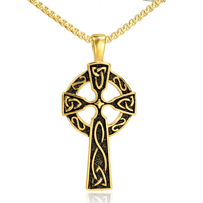 Stainless steel Celtic cross pendant necklace