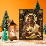 Our Lord Jesus Sacred Heart , Immaculate Heart of Mary Sacred Heart Wood Sculpture - For the FaithfulWood Carving