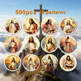 500PCS Original Bible-Inspired Motivational Stickers Roll: Cross-Border Decorative Adhesive Seals for Journals & Crafts