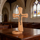 Beechwood Cross Candle Holder: Bearing Faith in Wood, Kindling Devotion with Light