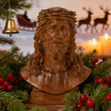 Boxwood Jesus Crown with Thorns Half-Length Desktop Ornament