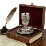 Jerusalem Holy Grail (Cup & Saucer Set) - Authentic Kiddush Cup for Shabbat, Passover & Special Occasions