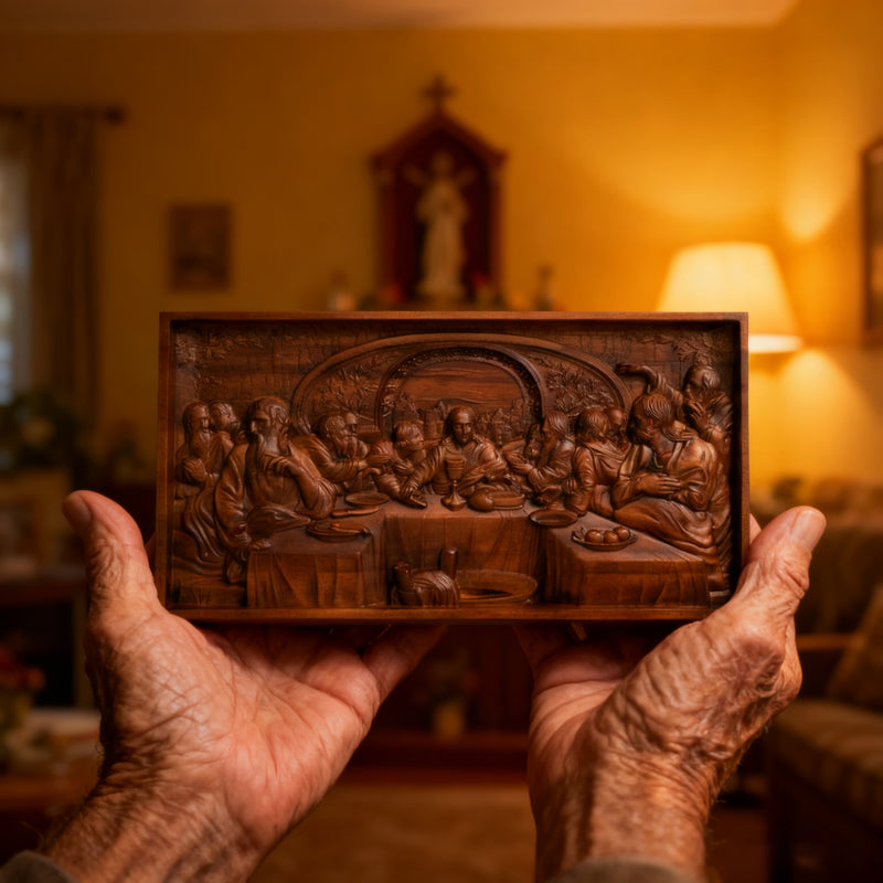 Last Supper Religious Carving Icons Personalized Gifts Wood Carving Religious Wood Wall Art