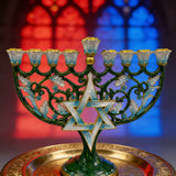 Hanukkah Hand-Painted Menorah: Illuminate the Jewish People's Covenant of Light with Artisan Brushstrokes