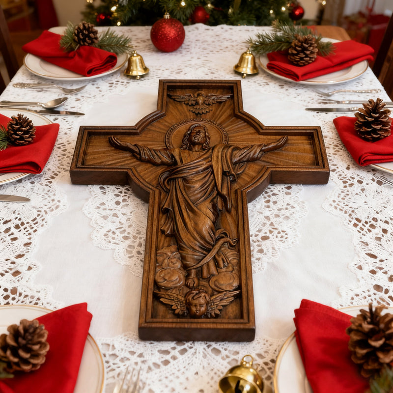 BGCOPPER Himmelfahrt Jesu Holzschnitzerei Kreuz-Die besten Geschenke für Ostern