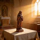 Saints Teresa Round Wooden Art Jewelry