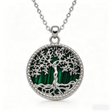 Tree of Life Malachite S925 Silver Necklace – Growth, Heritage & Natural Elegance