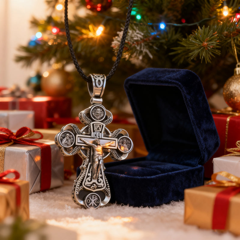 Two-Sided Devotional Cross - Jesus & Mary in 925 Silver - Wearable Faith