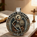 Saint Michael Defender Glass Keychain: Carry His Protection in Your Pocket
