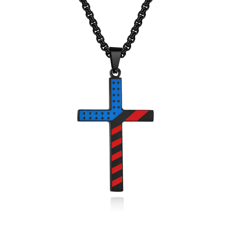 American Flag Cross Necklace