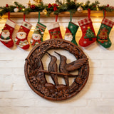 Bgcopper Natural Beauty Hummingbird Hollow Wood Carving Wall decor