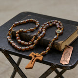 Wooden Medal Rosary with Cross