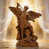 Boxwood Archangel Michael Carving: A Christmas Gift of Divine Protection