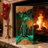 Virgin Mary Resin & Wood Night Light Ornament (Plug-in Version)