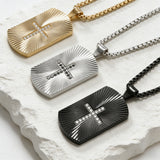 Sparkling Cross Pendant Necklace | Diamond-Set Stainless Steel Jewelry
