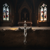 S925K Sandblasted Silver Jesus Crucifix Pendant