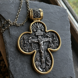 S925 Sliver Handcrafted Double-Sided Redemption: Archangel Michael Guardian Cross Pendant
