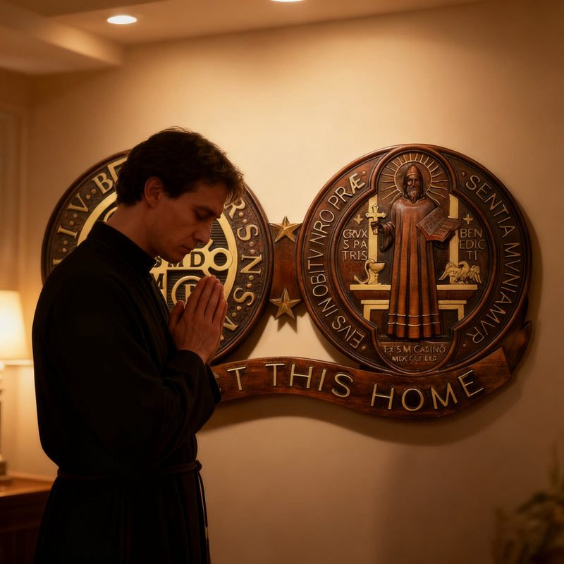 St. Benedict's Exorcism Medal Christian Wall Plaque - Best Christmas Gift