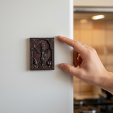 Archangel Michael Hand-Carved Wood Refrigerator Magnet | 4 Sacred Wood Tones