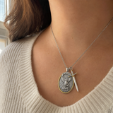 The Protection Amulet of St. Michael Archangel with a Sword Pendant Necklace