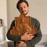 God's Shepherd religious gift Wooden carved chrirstian wall art