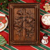 Rose & Sword Wood Wall Art: Where Strength Meets Grace