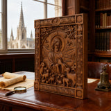 The Good Shepherd Beechwood Icon – Hand-Carved Christian Home Decor | Christ the Shepherd Wall Art