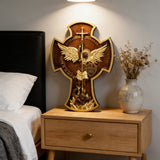 Archangel Michael Solid wood carving gift - Hand carved from a whole piece of wood