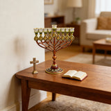 Jewish 9-Candle Menorah with Heart Details: Light, Heritage, and Warmth