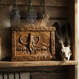 Handmade Woolly Mammoth Wood Carving — Collector's Wall Plaque | Solid Beechwood | Prehistoric Art