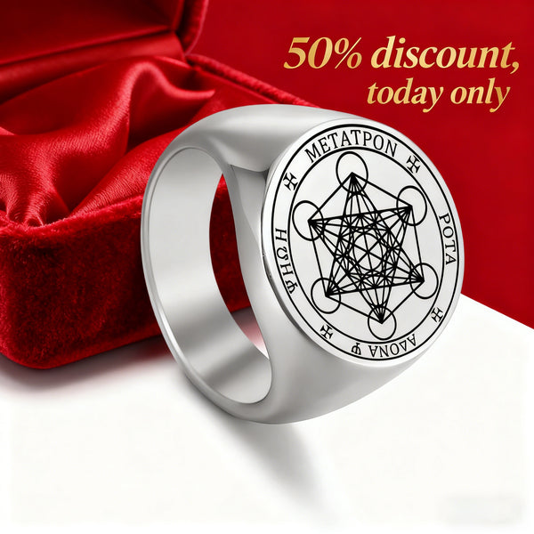 Spring Sale: Archangel Metatron Cube Stainless Steel Ring