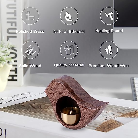 Door Opening Bell,shopkeepers Bell for Hanging on Door,Magnetic Attached Wood Doorbell,Creative Gift,Ornaments and Hanging Decoration for Entrance,Fridge Sticker Decor