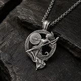 Athena Greek Goddess Pendant Necklace, Vintage Pure Tin Men’s Necklace