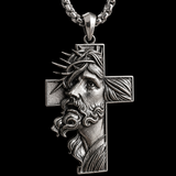 S925 Sterling Silver Jesus Crown of Thorns Cross Pendant – Christian Faith Necklace