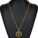 Baum des Lebens Halskette Anhänger Edelstahl Schutz Lucky Talisman Keltischer Schmuck für Männer Frauen