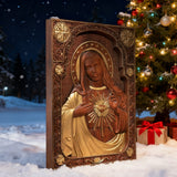 Sacred Heart Wood Carvings: Jesus & Mary, Handcrafted Tokens of Divine Love