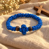 Adjustable Orthodox Prayer Rope Bracelet – Hand-Knotted Christian Prayer Cord with Wooden Beads