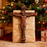 Sacred Art Crucifix: Devotionally Hand-Carved Solid Wood Cross, A Testament of Divine Love & Sacrifice