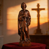 Joseph Wooden Round Carved Tabletop Ornament