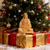 🕊️ Jesus Meditation Wooden Statue - Desk Sculpture for Prayer & Reflection